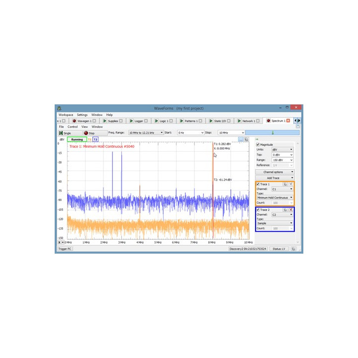 Exemple 7 d'utilisation de WaveForms
