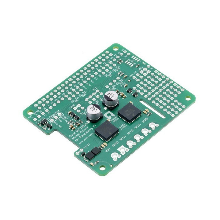 Vue de côté du shield Dual MC33926 Motor Driver