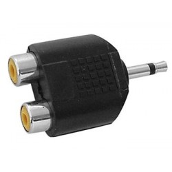 2 x RCA femelles - Jack mâle 3,5mm mono - 1