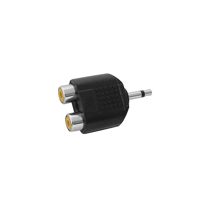 2 x RCA femelles - Jack mâle 3,5mm mono  - 1
