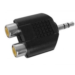 2 x RCA femelles - Jack mâle 3,5mm Stéréo - 1