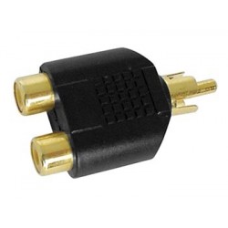 Adaptateur 2 x RCA femelles - RCA mâle - 1