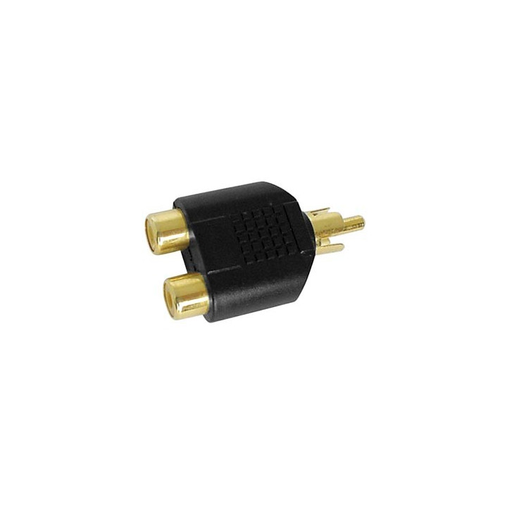 Adaptateur 2 x RCA femelles - RCA mâle  - 1