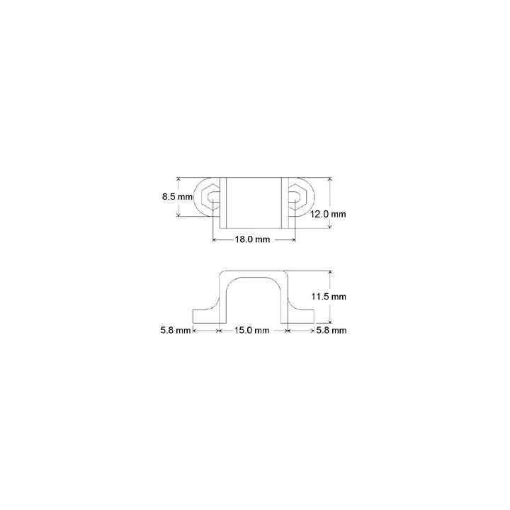Dimensions du support sur kit COM-MOTOR03