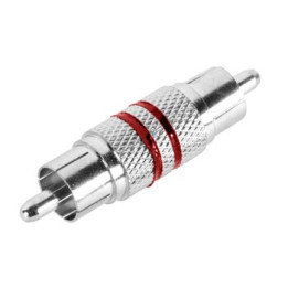Adaptateur RCA mâle - RCA mâle bague rouge  - 1