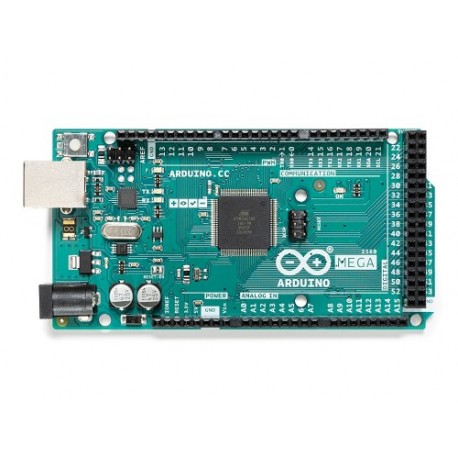 Face avant de la carte 2560 Arduino Mega Rev3 version officielle made in Italie