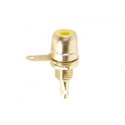 Embase RCA femelle dorée - jaune - 1