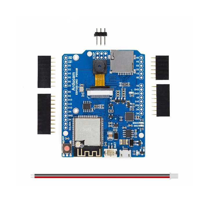 Détail des éléments livrés avec la platine de développement Arducam IoTai ESP32 CAM