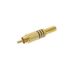 Connecteur RCA mâle doré bague noir - 1