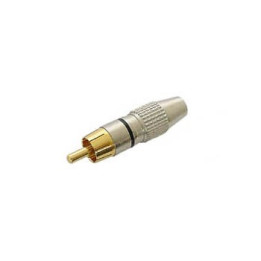Fiche RCA mâle argenté contact doré  - 1