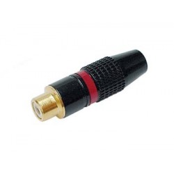 Fiche RCA femelle capot noir contact doré - 1