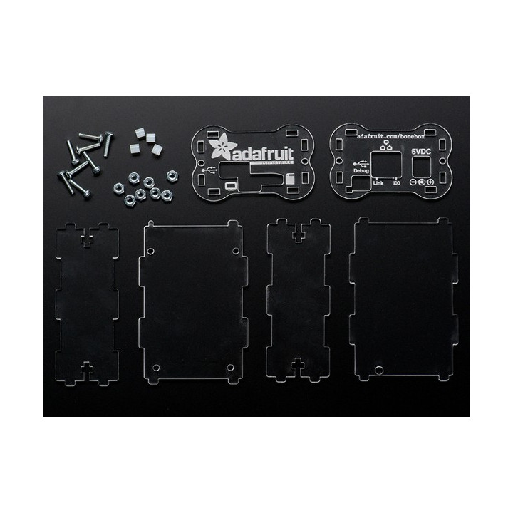 Détail des pièces du boîtier pour BeagleBone et BeagleBone 
 Black