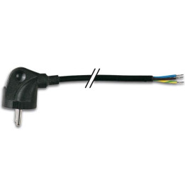 Câble fiche shucko mâle coudé avec terre  - 1