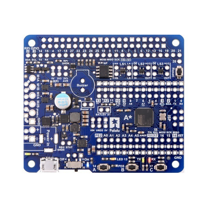 Vue de dessus platine A-Star 32U4 Robot Controller LV