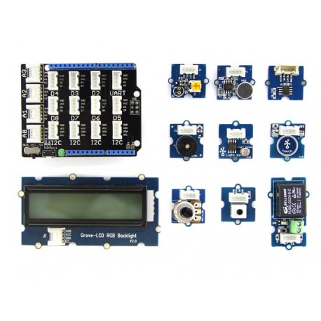 Gros plan sur les modules du Starter kit Grove Plus V3 110060024 (avec R.I.P)