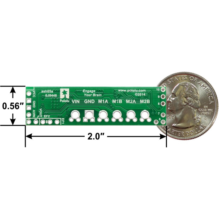 Dimensions du Dual Motor Shield A4990 pour Arduino®