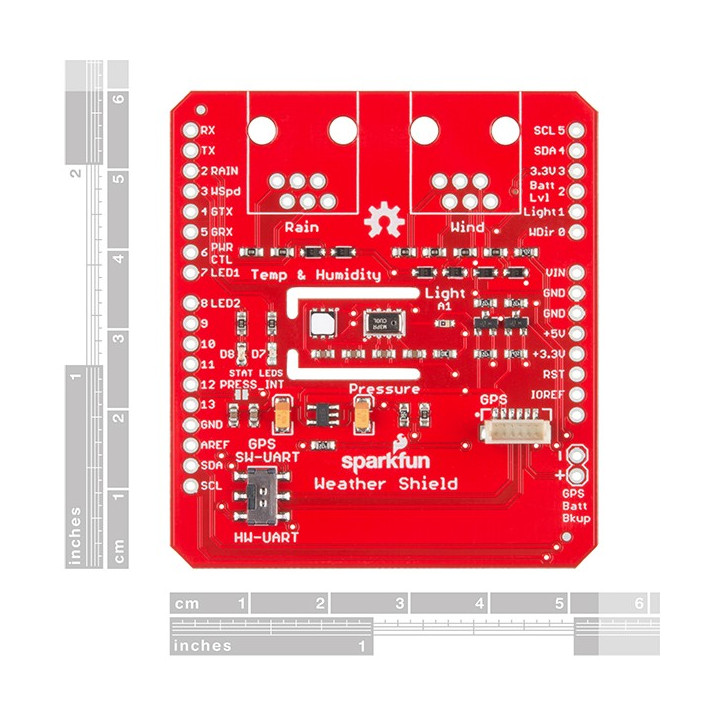 Dimensions du Shield Météo DEV-13956