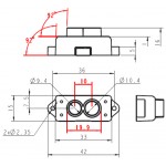 Dimensions du capteur de distance LiDAR TFmini-S Dimensions du capteur de distance LiDAR TFmini-S