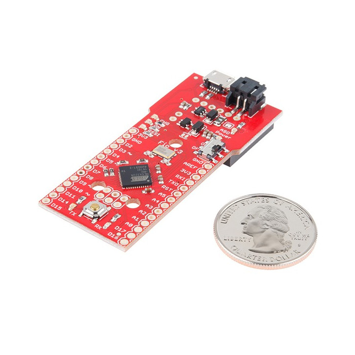 Idée de la dimenisons de la platine Fio V3 - Base ATmega32U4
