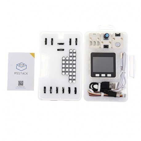 Détail du contenu du starter kit IoT M5GO Détail du contenu du starter kit IoT M5GO