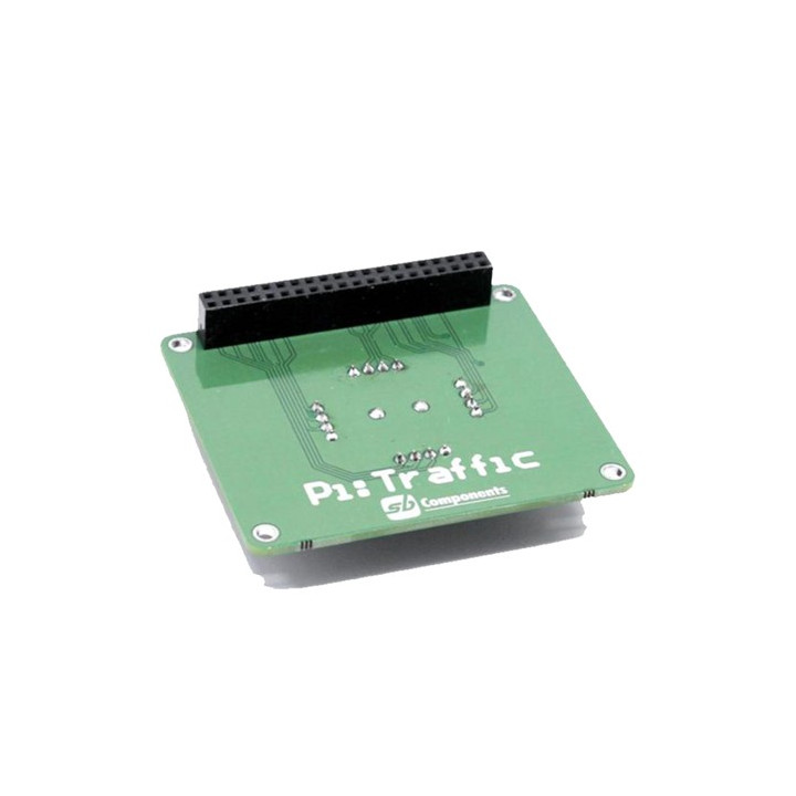 Vu de dessous de la platine PiTraffic pour Raspberry Pi