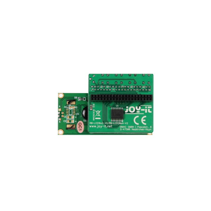 Vue de dessous de l'afficheur LCD JOY-IT 2 x 16 + boutons pour Raspberry Pi