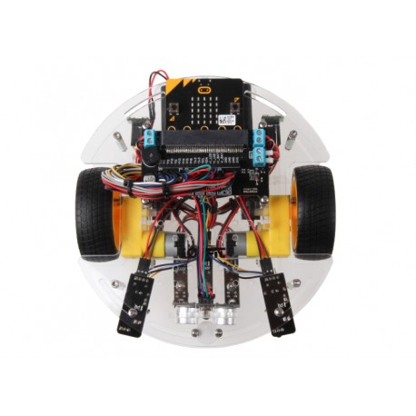 Vu de dessus de la base robotique JOY-CAR pour micro:bit