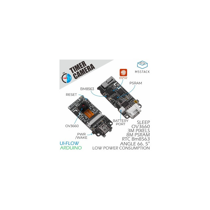 Détail du Module Caméra Timer ESP32 PSRAM (OV3660) U082