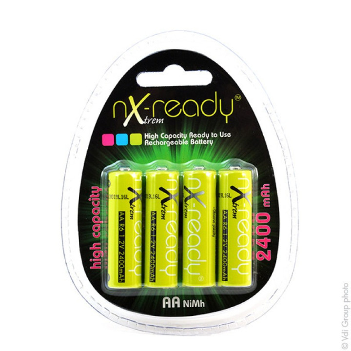 Accus NiMH 1,2V-2400mA (AA x 4) AlwaysReady