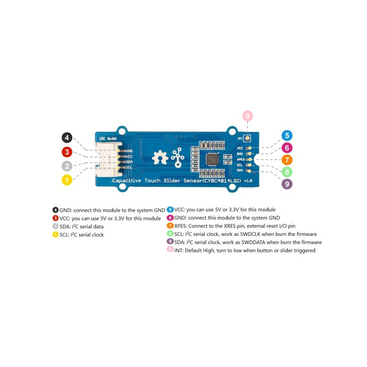 Détail du module Grove touches et glissière sensitives (CY8C4014LQI) 101020552