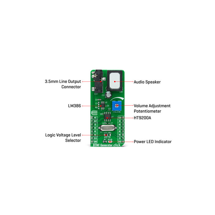 Détail du module générateur DTMF Click MIKROE-4298