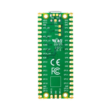 Vue arrière de la carte Raspberry Pi Pico Vue arrière de la carte Raspberry Pi Pico