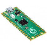 Vue de côté de la carte Raspberry Pi Pico Vue de côté de la carte Raspberry Pi Pico