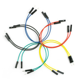 Jeu de 10 straps flexibles M-F (15 cm) pour breadboard