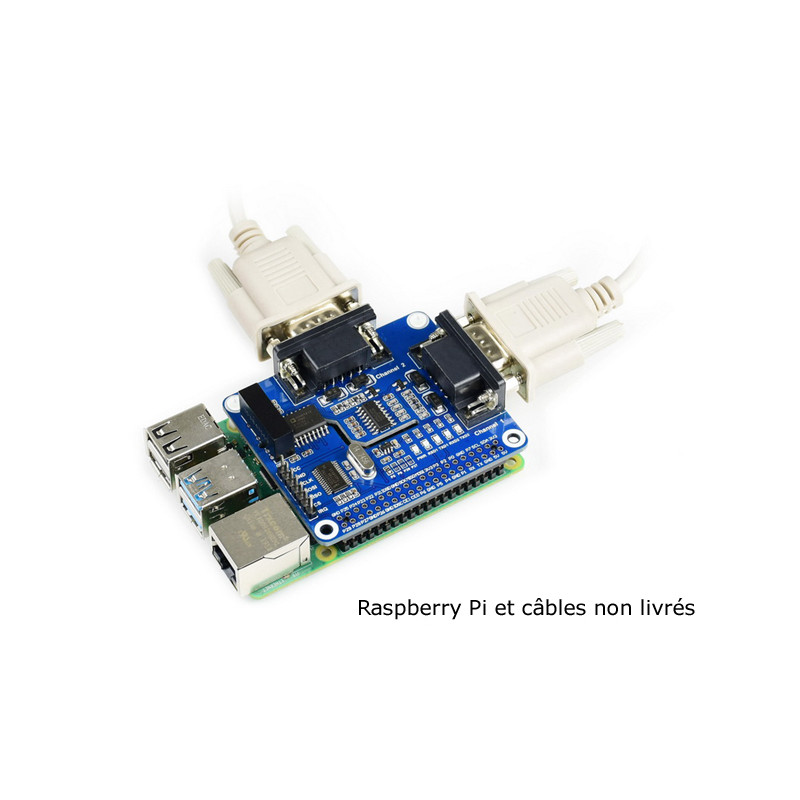 Carte RS232 Raspberry Pi 2CHRS232 - HAT 2 Ports RS232