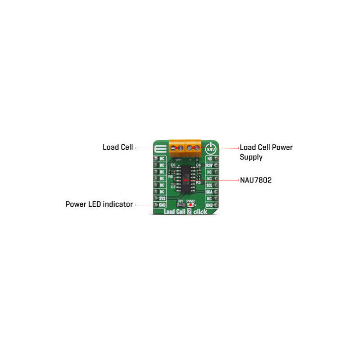 Détail du module Load cell 2 Click MIKROE-4047