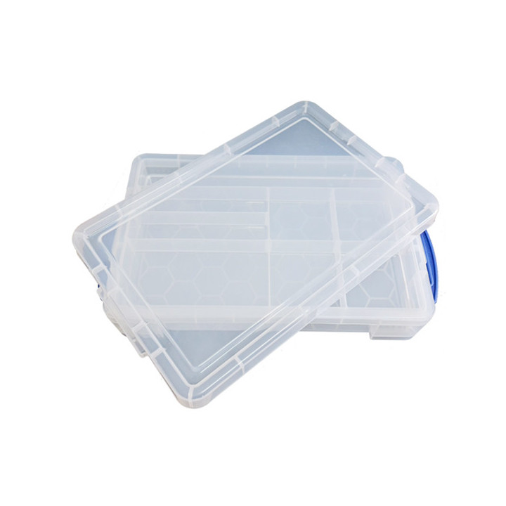 Mallette de rangement 38 cm transparente ouverte