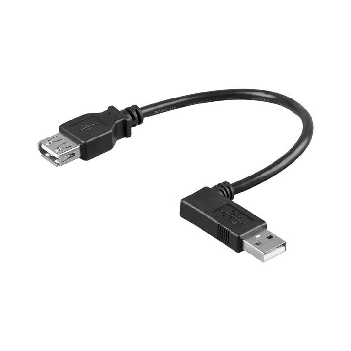 Rallonge USB A mâle coudé - USB A femelle (0,3m)