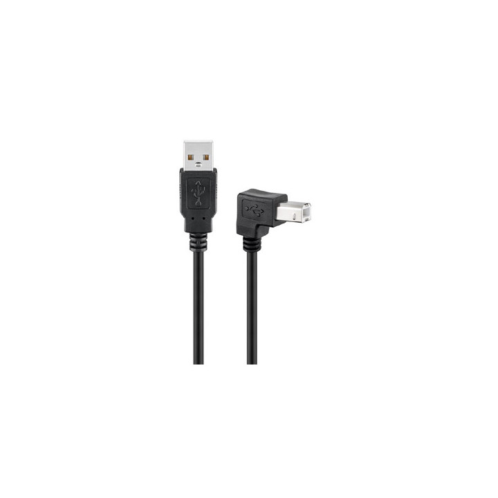 Cordon USB A mâle - USB B mâle coudé (1 m)