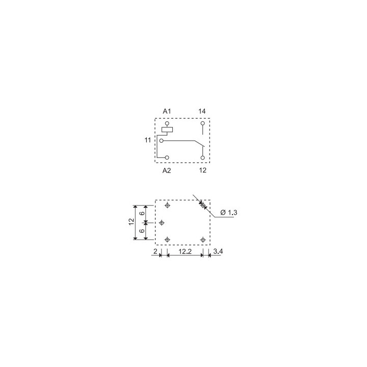 Relais finder 36.11 - 12Vcc (1 RT) - 10A/250VAC  - 2