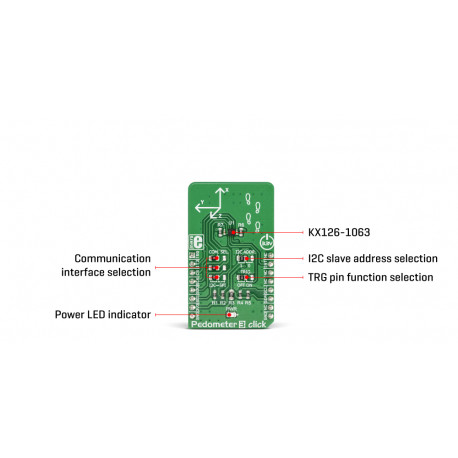 Vue détaillée du compteur de pas Pedometer 3 Click MIKROE-3259 Vue détaillée du compteur de pas Pedometer 3 Click MIKROE-3259