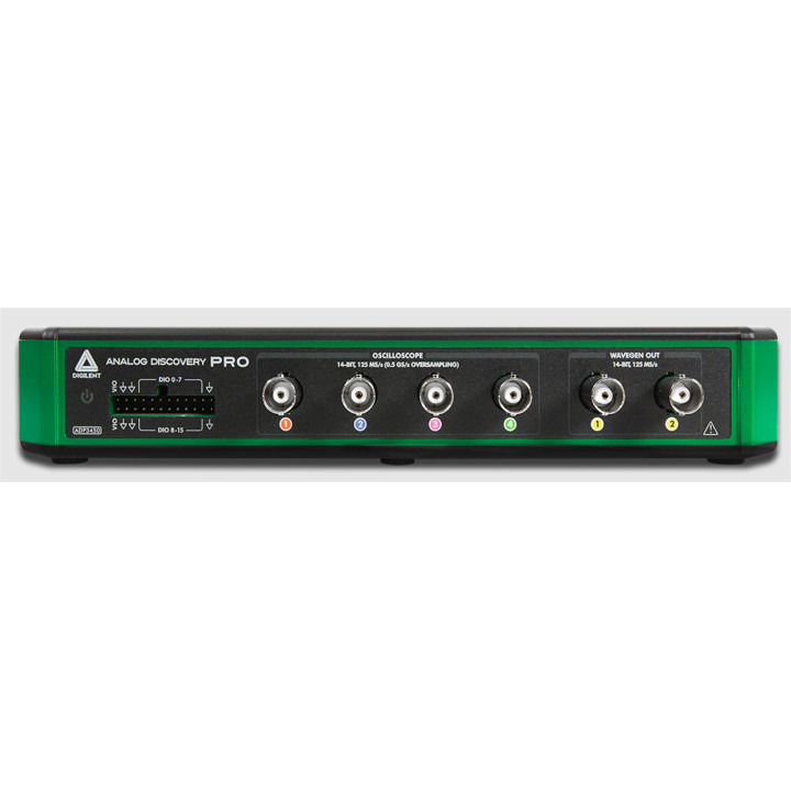 Face avant de l'oscilloscope portable Analog Discovery Pro 300 - ADP3450