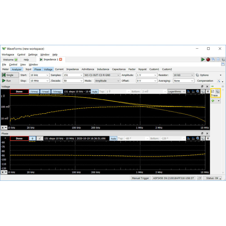 Exemple d'utilisation 7 de l'oscilloscope portable Analog Discovery Pro 300 - ADP3450