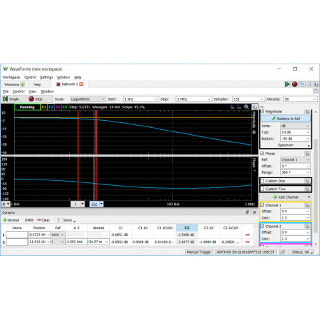 Exemple d'utilisation 8 de l'oscilloscope portable Analog Discovery Pro 300 - ADP3450 Exemple d'utilisation 8 de l'oscilloscope portable Analog Discovery Pro 300 - ADP3450