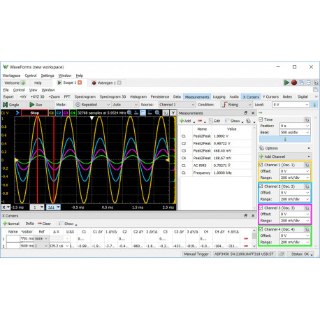Exemple d'utilisation 4 de l'oscilloscope portable Analog Discovery Pro 300 - ADP3450 Exemple d'utilisation 4 de l'oscilloscope portable Analog Discovery Pro 300 - ADP3450