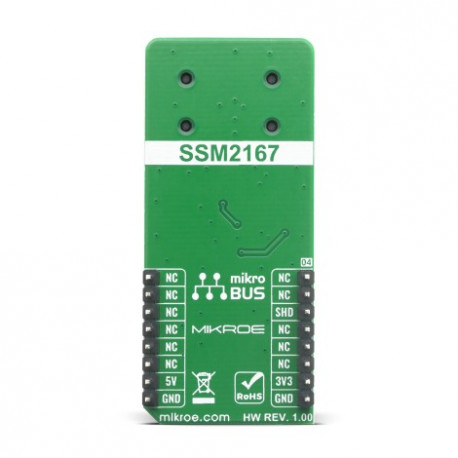 Vue arrière du préamplificateur de microphone MIC 3 Click MIKROE-4136 Vue arrière du préamplificateur de microphone MIC 3 Click MIKROE-4136