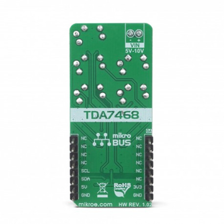 Vue arrière du module de traitement du son Click MIKROE-3344 Vue arrière du module de traitement du son Click MIKROE-3344