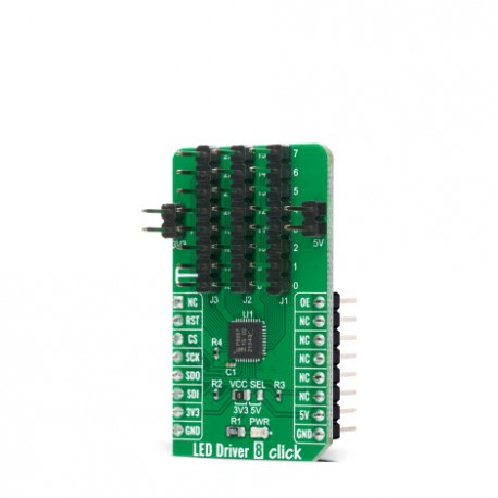 Vue de côté du module de commande de leds LED Driver 8 Click MIKROE-4268