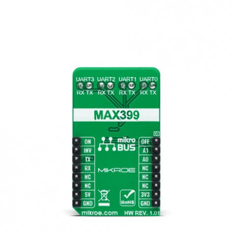 Vue arrière du commutateur UART MUX 2 Click MIKROE-4494 Vue arrière du commutateur UART MUX 2 Click MIKROE-4494