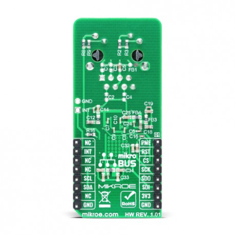 Vue arrière du contrôleur Ethernet ETH 3 Click MIKROE-2850 Vue arrière du contrôleur Ethernet ETH 3 Click MIKROE-2850